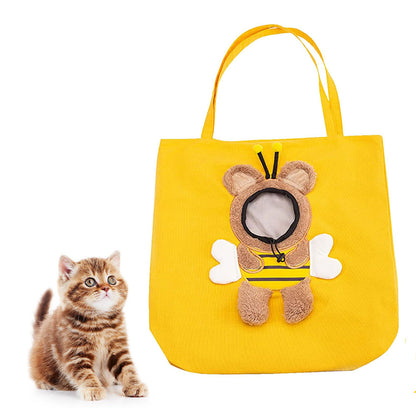 Cute Lion Shaped Cat Carriers Bag with Outcrop Design for Small Dog and Cat