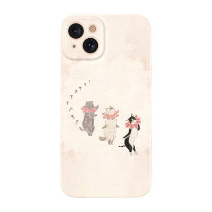 Cute Cat Phone Case for iPhone – Slim Frosted Hard Shell