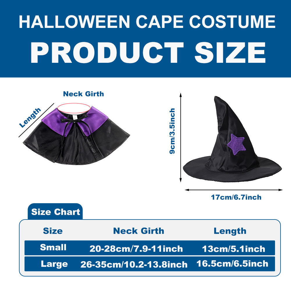 Disfraz de mago de gato para Halloween, para perros pequeños, medianos y grandes, disfraces de cosplay, decoraciones para fiestas 