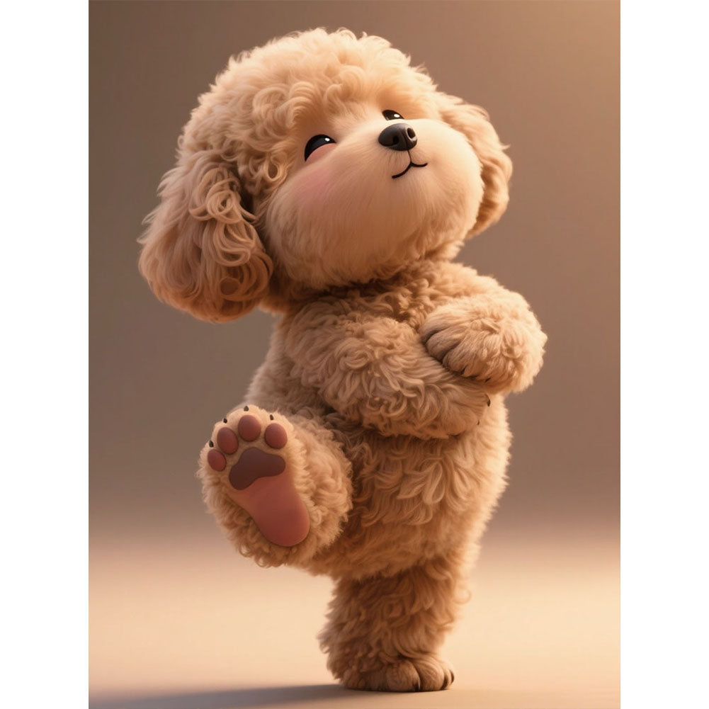 Poodle Dog Diamond Painting Kit, 30 × 40 cm