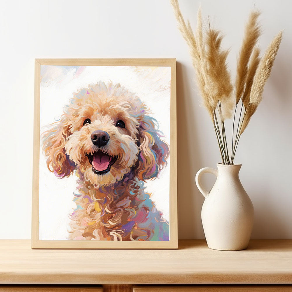 Poodle Dog Diamond Painting Kit, 30 × 40 cm