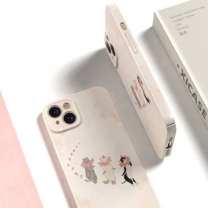 Cute Cat Phone Case for iPhone – Slim Frosted Hard Shell