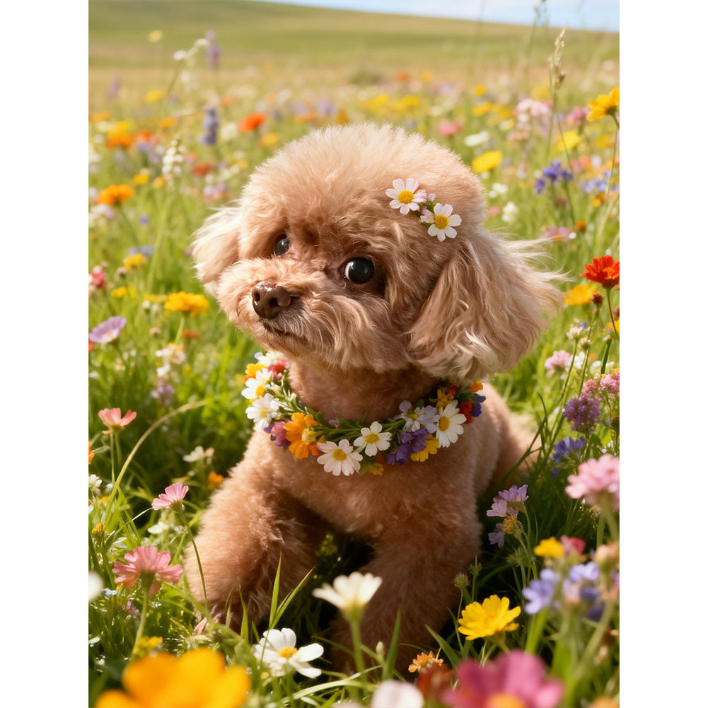 Poodle Dog Diamond Painting Kit, 30 × 40 cm