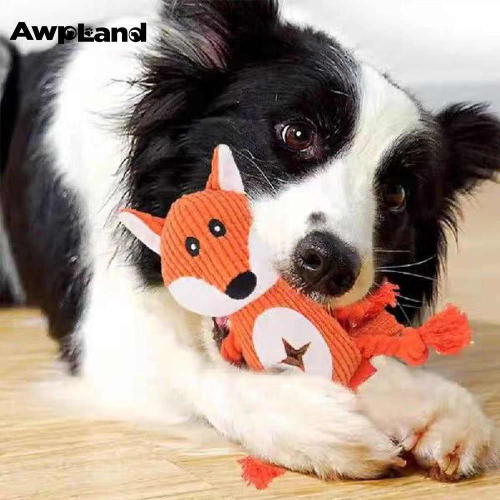 Plush Dog Toy - Cute Fox Shape and Durable Squeaky Dog Toys