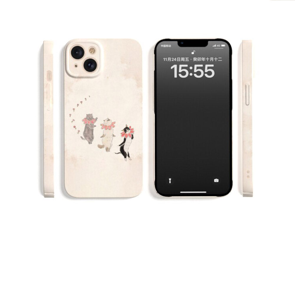 Cute Cat Phone Case for iPhone – Slim Frosted Hard Shell