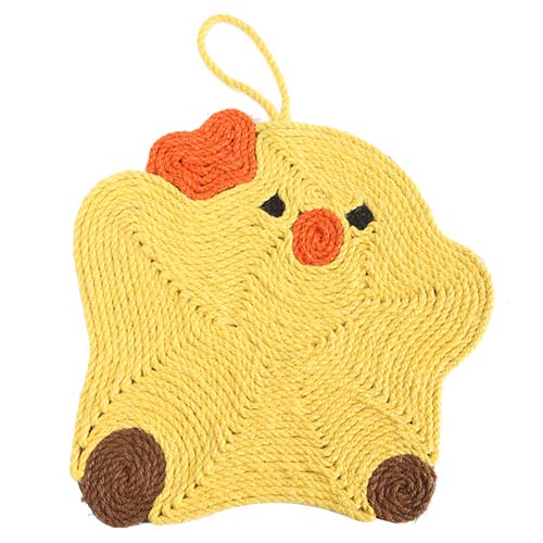 Natural Sisal Chicken Shape Cat Scratch Mats, Anti-Slip Cat Scratching Pads Toy for Indoor Cats