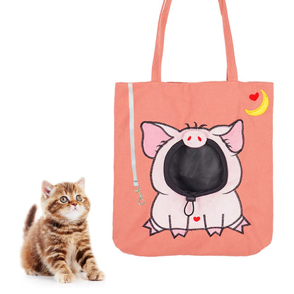 Cute Lion Shaped Cat Carriers Bag with Outcrop Design for Small Dog and Cat