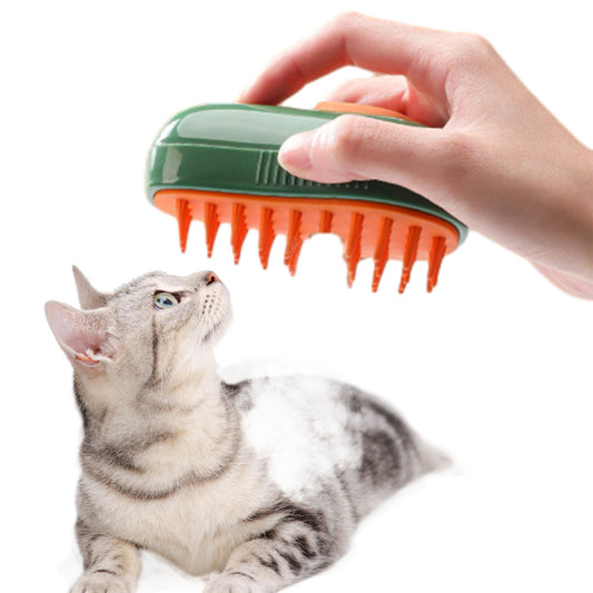 Steamy Cat Brush, Cute Banana shape Self Cleaning Steam Pet Brush for Cog Cat Rabbit