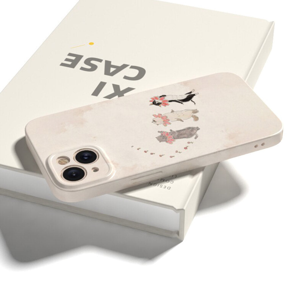 Cute Cat Phone Case for iPhone – Slim Frosted Hard Shell
