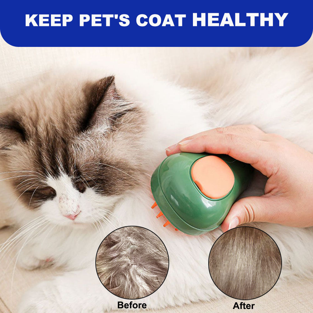 Cepillo para gatos con vapor, lindo cepillo para mascotas con vapor autolimpiante en forma de plátano para gatos y conejos