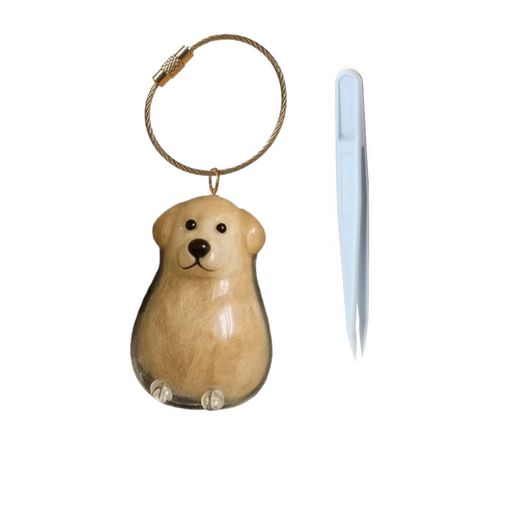 Portable Dog Hairs Storage Bottle with Chain, Memorial Dog Hair Keepsake for Paw Parents