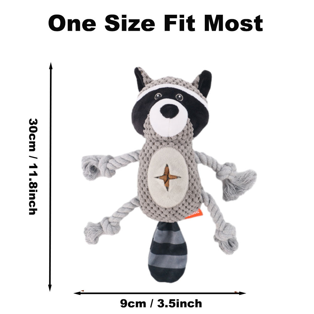 Plush Dog Toy - Cute Raccoon Shape and Durable Squeaky Dog Toys