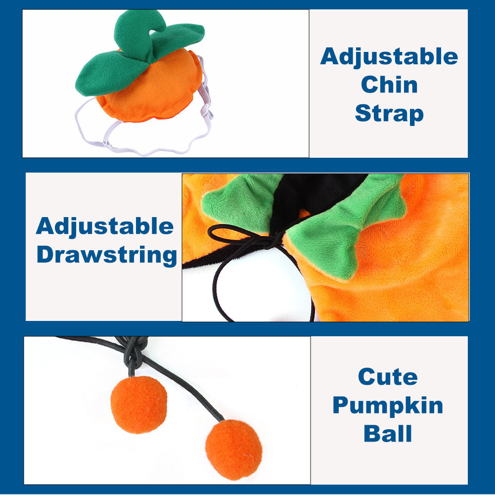 Bonita capa de calabaza de Halloween con sombrero para perros pequeños, medianos y grandes, gatos, vestido de cosplay, decoraciones de fiesta 