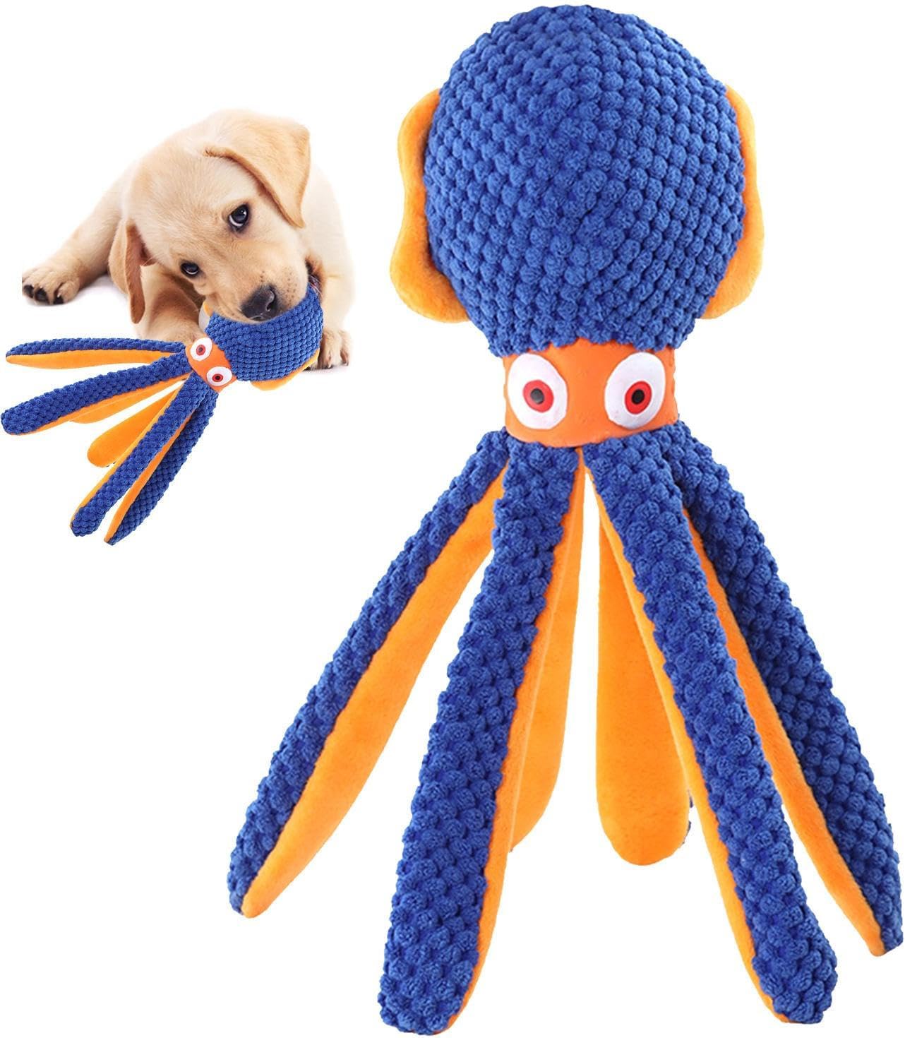 Cute Octopus Plush Squeaky Dog Toys for Indoor Play with Small, Medium and Large Dogs