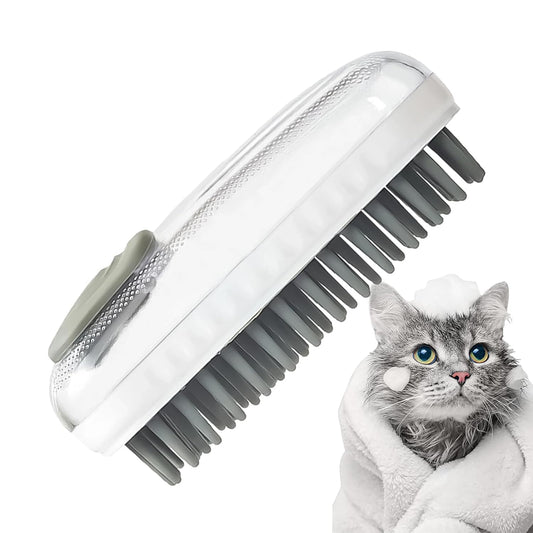 Awpland Soft Dog Bath Brush with Shampoo Dispenser for Bathing and Shedding