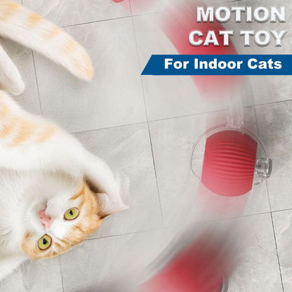 2024 Upgraded Motion Activate Rolling Pet Toys with Long Tail for Cats Kitty Dogs Rabbits