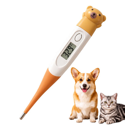 Pet Digital Thermometer for Dogs & Cats – Fast 60-Second Reading, Flexible Soft Tip, Large LCD Display, Waterproof Design