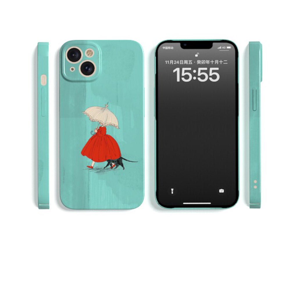 Cute Cat Phone Case for iPhone – Slim Frosted Hard Shell