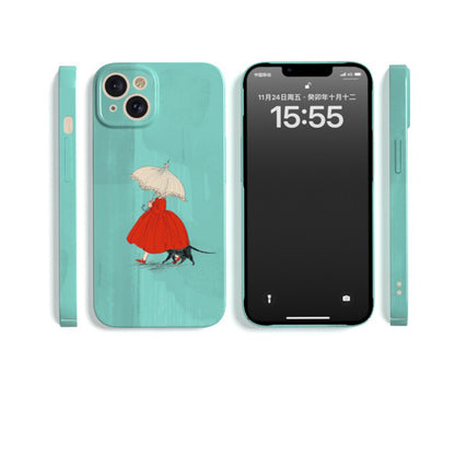Cute Cat Phone Case for iPhone – Slim Frosted Hard Shell