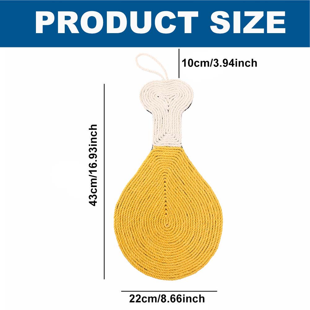 Natural Sisal Chicken Leg Shape Cat Scratch Mats, Anti-Slip Cat Scratching Pads Toy for Indoor Cats