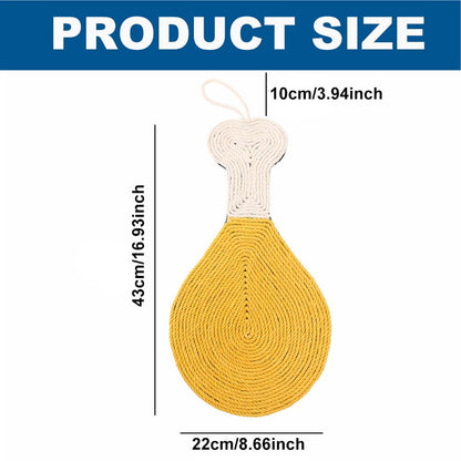 Natural Sisal Chicken Leg Shape Cat Scratch Mats, Anti-Slip Cat Scratching Pads Toy for Indoor Cats