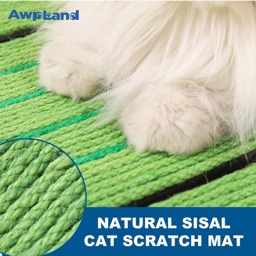 Natural Sisal Cactu Shape Cat Scratch Mats, Anti-Slip Cat Scratching Pads Toy for Indoor Cats