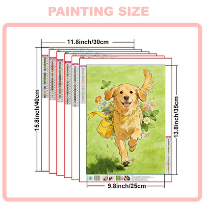 Golden Retriever Diamond Painting Kit, 30 × 40 cm