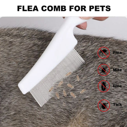 Dog Flea Comb with Fine Tooth for Gently Removes Crust, Mucus, and Tear Stains