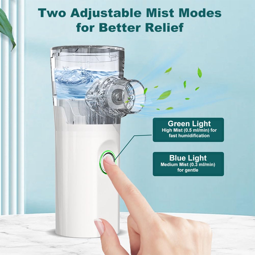 Pet Nebulizer for Dogs & Cats – Handheld USB Rechargeable Nebulizer with 2 Mist Modes, Ultra-Quiet Operation, 304 Stainless Steel Mesh, Food-Grade Cup & PVC Pet Mask
