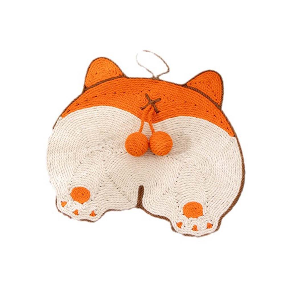 Natural Sisal Corgi Shape Cat Scratch Mats, Anti-Slip Cat Scratching Pads Toy for Indoor Cats