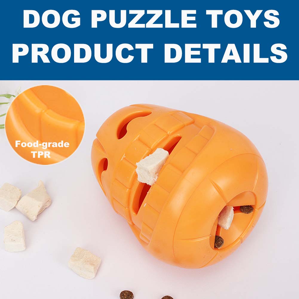 Pumpkin Dog Puzzle Toys with Treat Dispenser for Small Medium and Large Dogs IQ Training and Playing