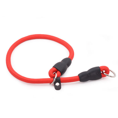 Heavy Duty Dog Slip Collar Nylon Rope Choke Collar with Stop Ring for Dog Training