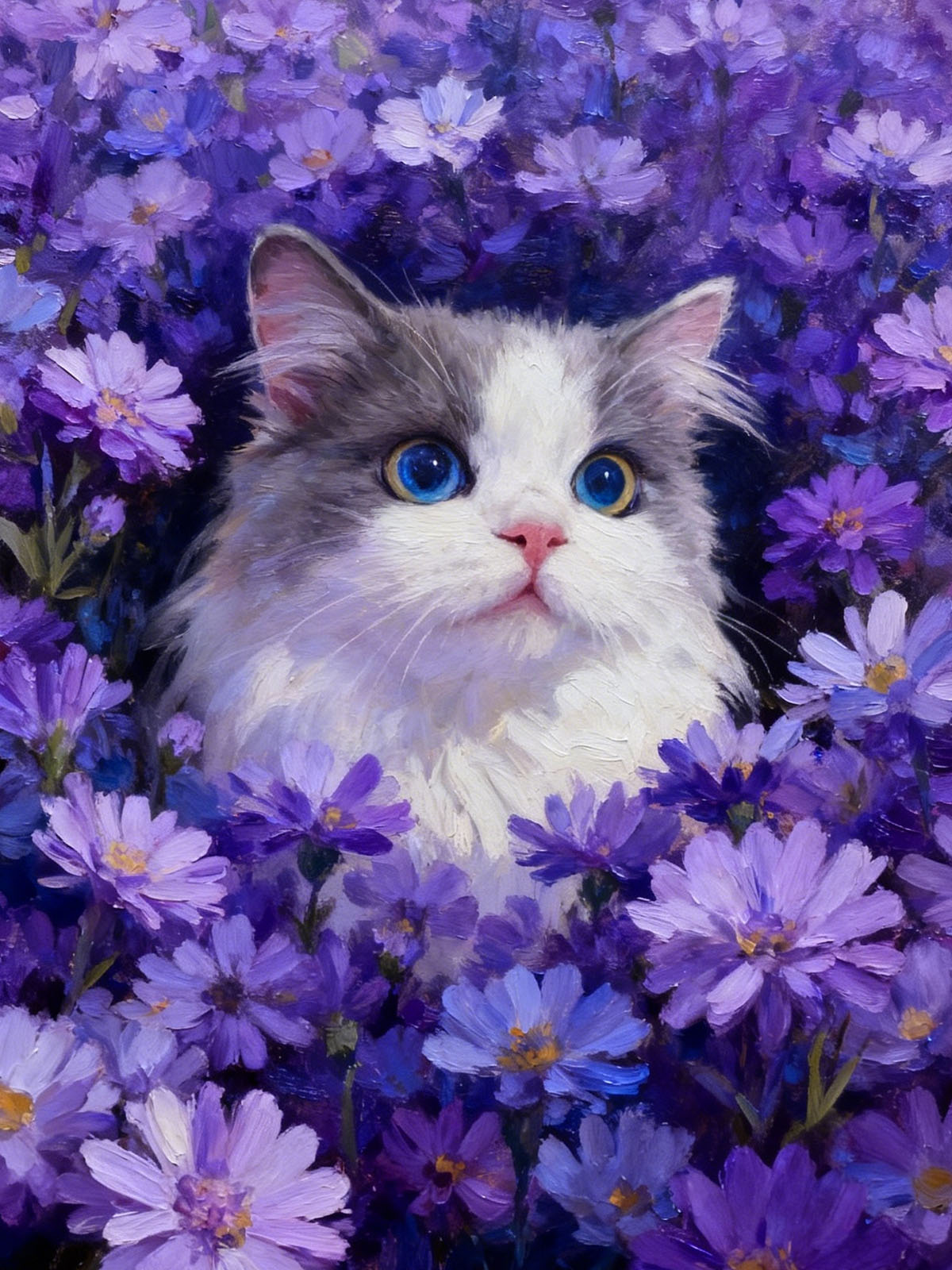 Cat Diamond Painting Kit, 30 × 40 cm