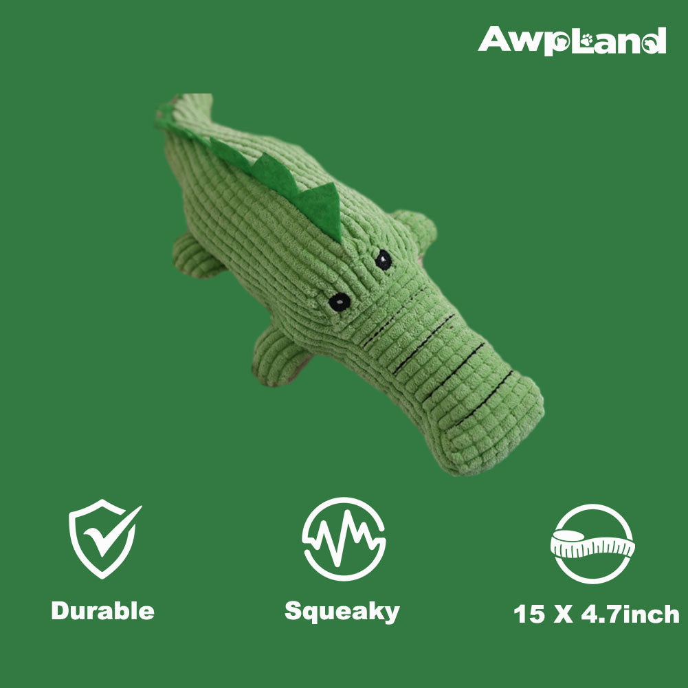 Plush Dog Toy - Cute Crocodile Shape and Durable Squeaky Dog Toys