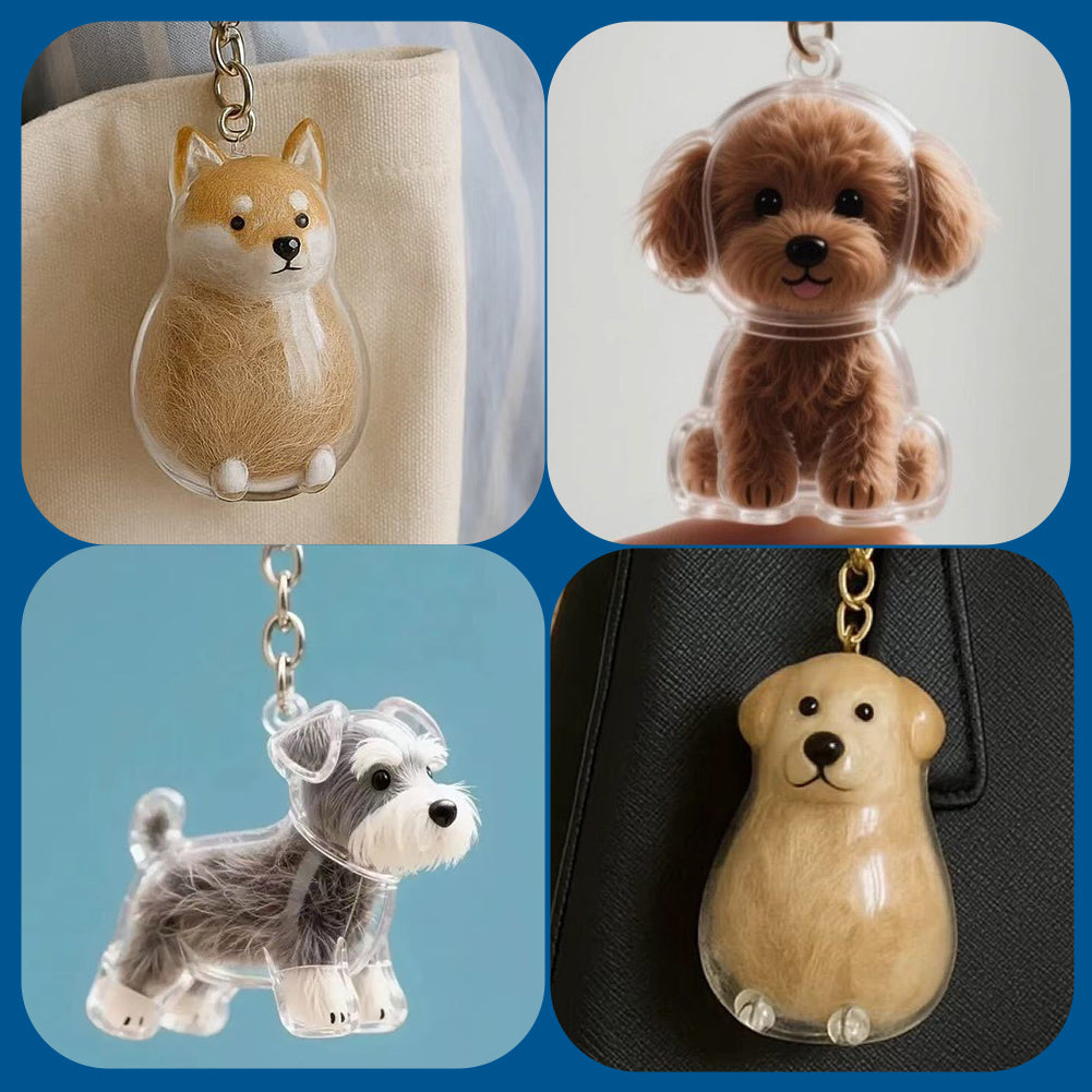 Portable Dog Hairs Storage Bottle with Chain, Memorial Dog Hair Keepsake for Paw Parents