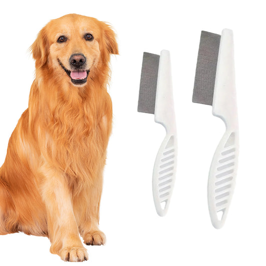 Dog Flea Comb with Fine Tooth for Gently Removes Crust, Mucus, and Tear Stains