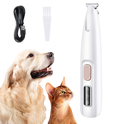 Dog Paw Trimmer with LED Light, 35dB Low Noise Cordless Cat Paw Trimmer for Puppy Kitten Small Pet