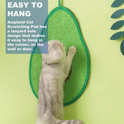 Avocado Shape Cat Scratch Mats, Anti-Slip Cat Scratching Pads Toy for Indoor Cats