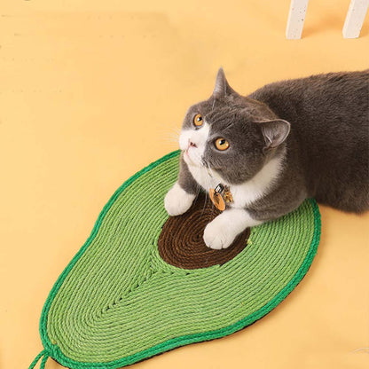 Avocado Shape Cat Scratch Mats, Anti-Slip Cat Scratching Pads Toy for Indoor Cats