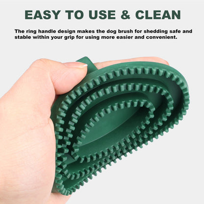 Pet Shampoo Bath Brush Soothing Massage Rubber Comb with Handle