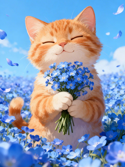 Cat Diamond Painting Kit, 30 × 40 cm