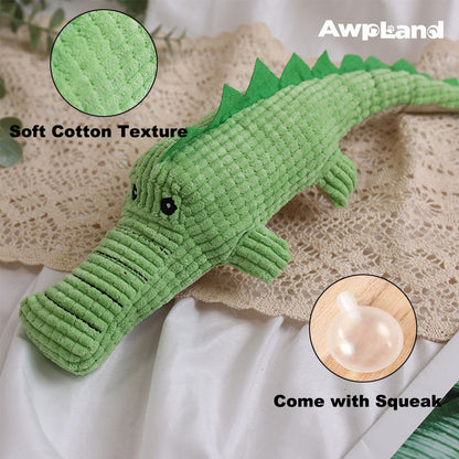 Plush Dog Toy - Cute Crocodile Shape and Durable Squeaky Dog Toys