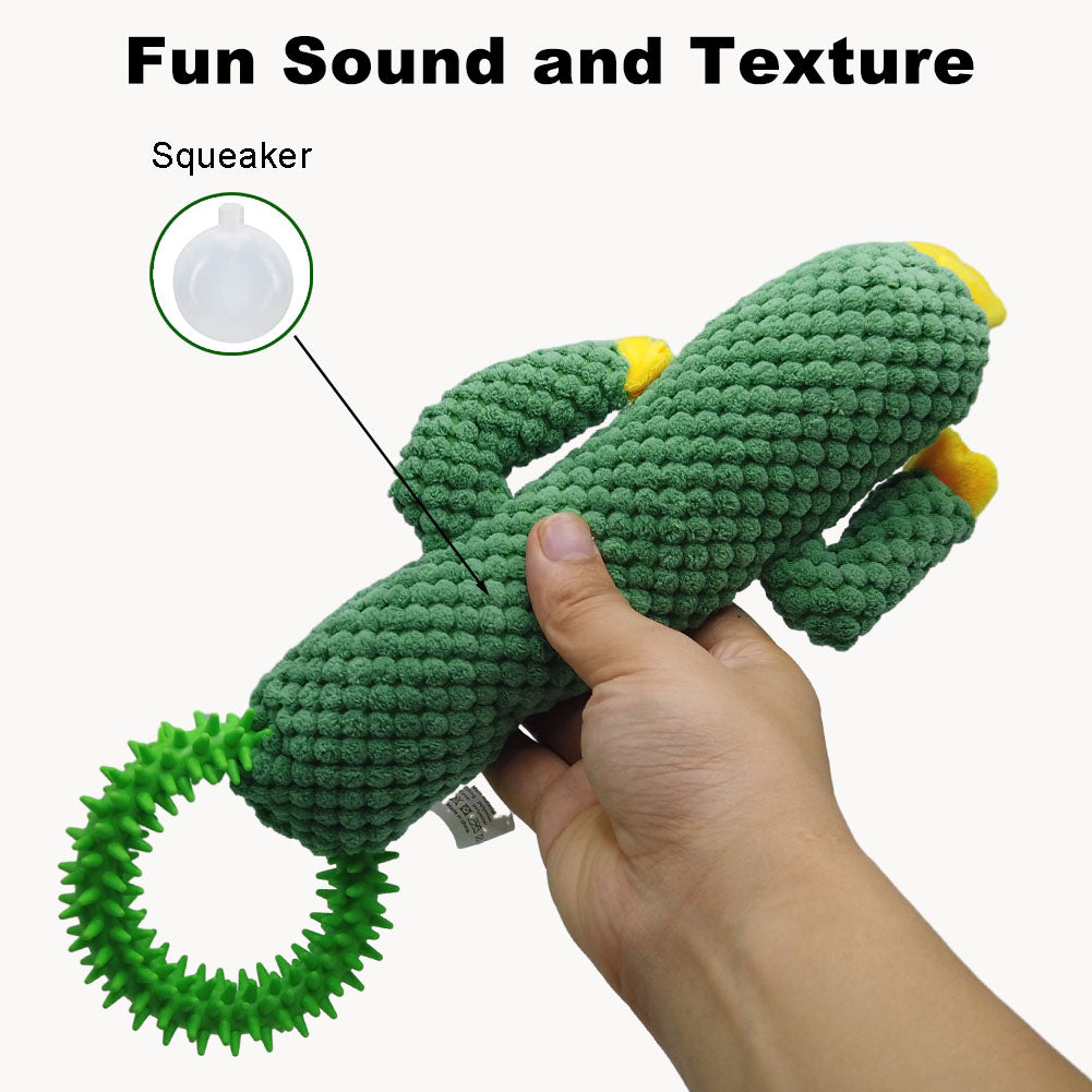 Cute Cactus Doll Plush Dog Toys with Durable Chewing Ring for Small/Medium/Large Dog Breed