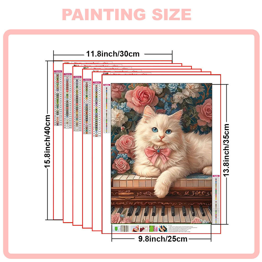 Cat Diamond Painting Kit, 30 × 40 cm