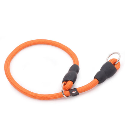 Heavy Duty Dog Slip Collar Nylon Rope Choke Collar with Stop Ring for Dog Training