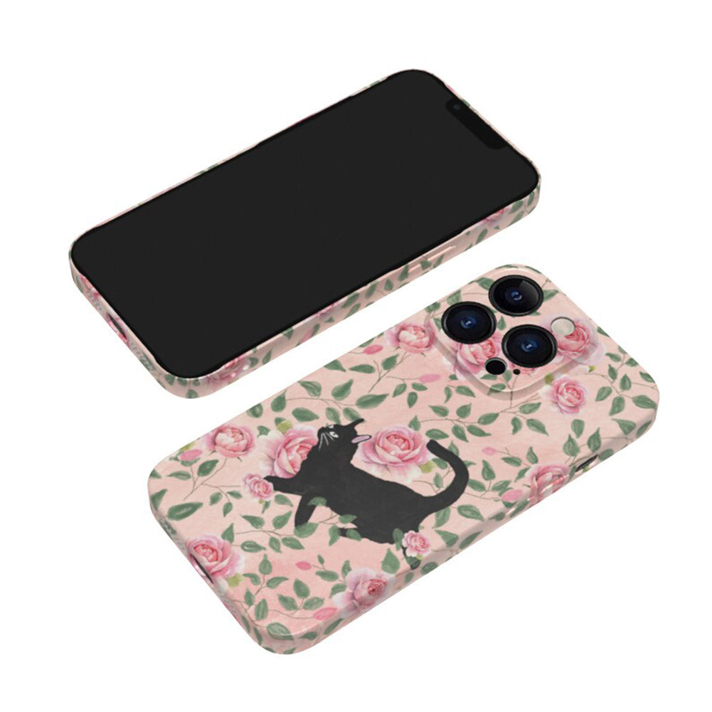 Cute Cat Phone Case for iPhone – Slim Frosted Hard Shell