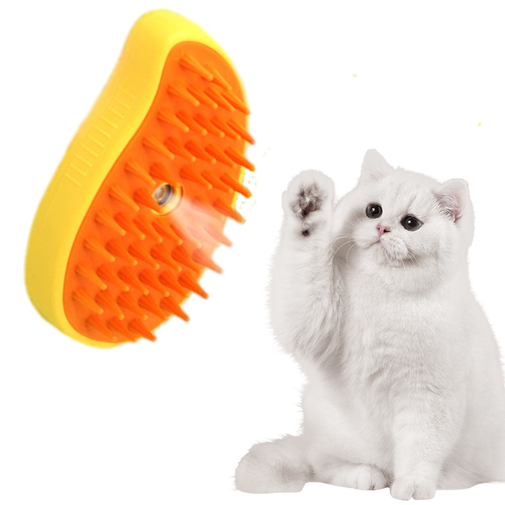 Cepillo para gatos con vapor, lindo cepillo para mascotas con vapor autolimpiante con forma de mango para gatos y conejos