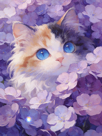 Cat Diamond Painting Kit, 30 × 40 cm