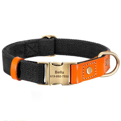 Personalized Dog Collars, Tactical Dog Collar Adjustable Nylon Dog Collar Heavy Duty Metal Buckle for Dog Training and Walking