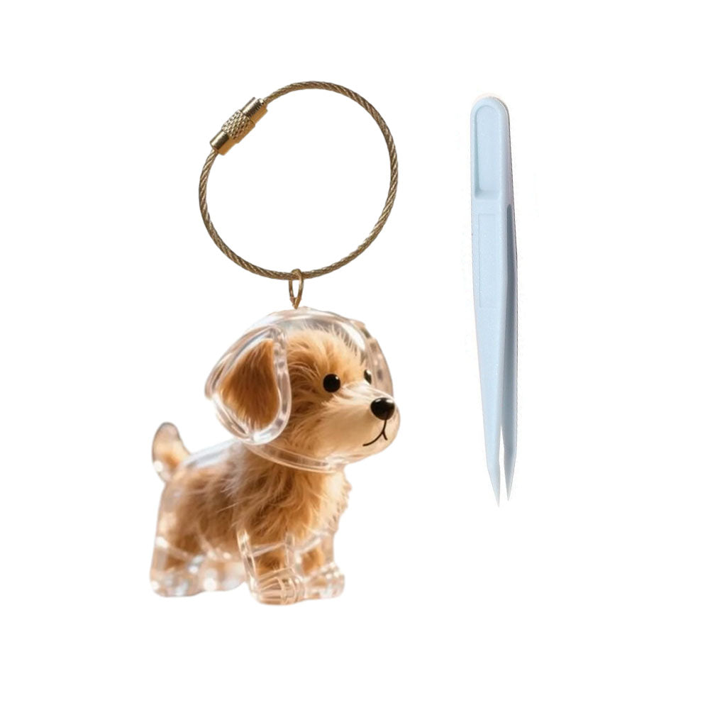 Portable Dog Hairs Storage Bottle with Chain, Memorial Dog Hair Keepsake for Paw Parents